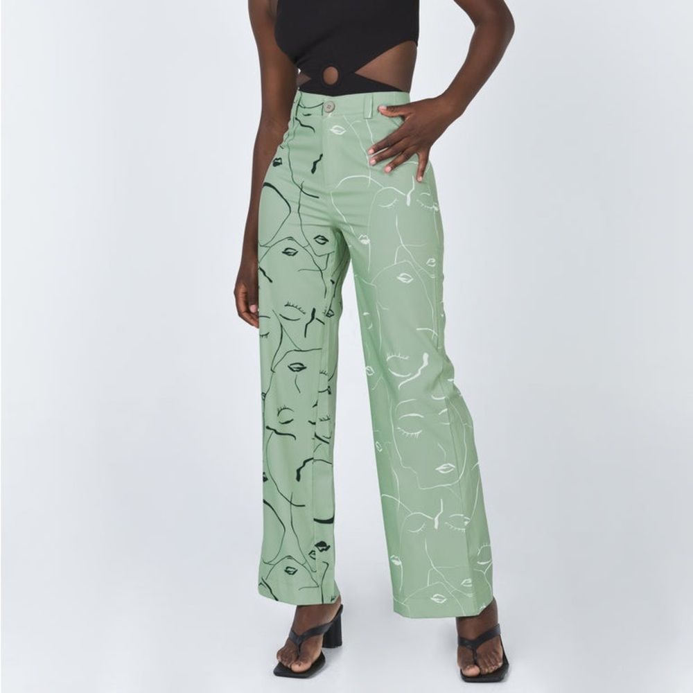 Princess Polly Face It Pants Green Size US 6